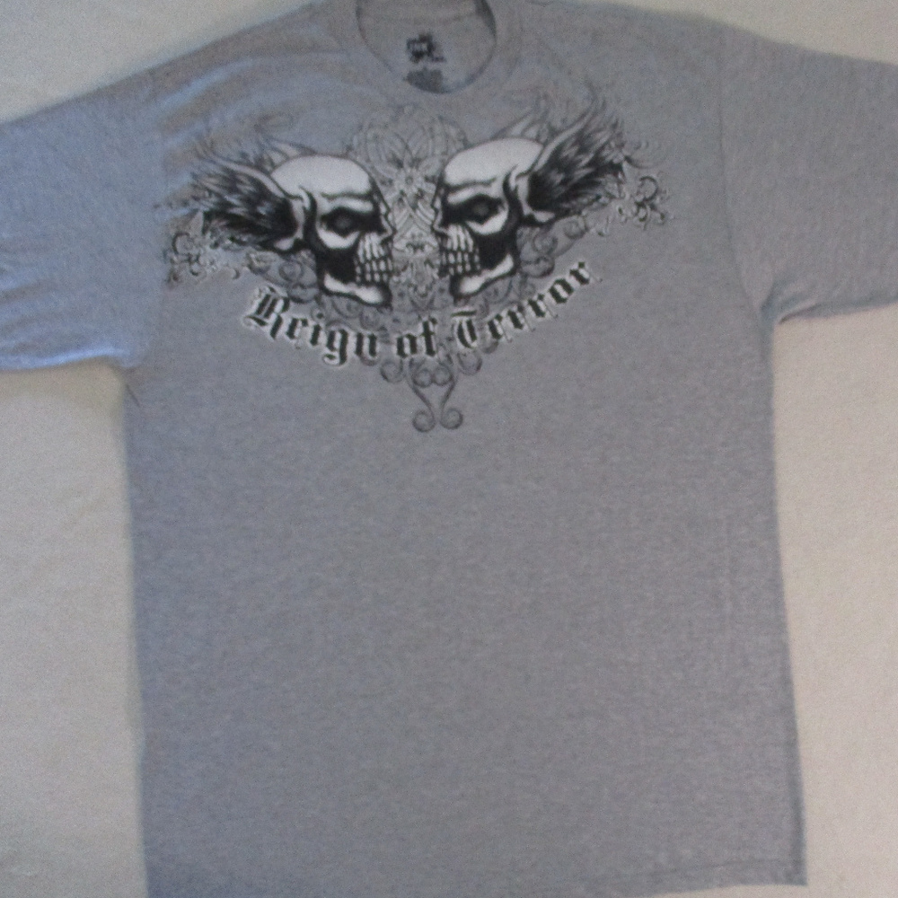 Ink Men T Shirt  XL Gray Embellished Short Sleeve